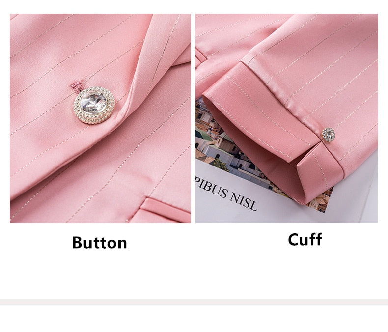 SATIN Striped Mini Blazer