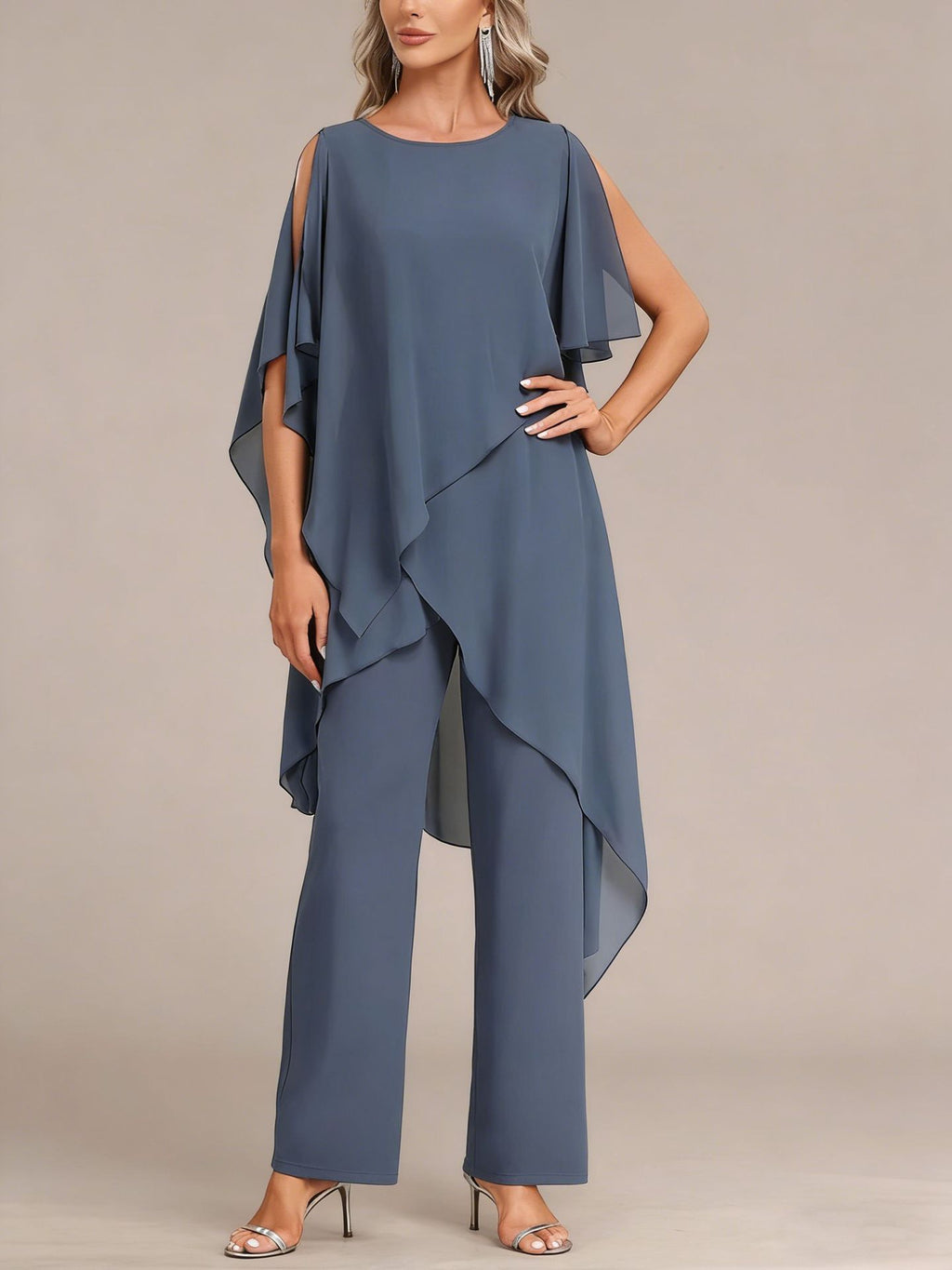 ASYMMETRIC Off-Shoulder Pants Set