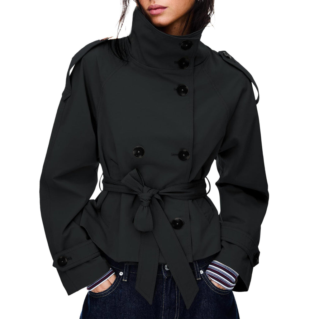 BELTED Lace-Up Trench Coat