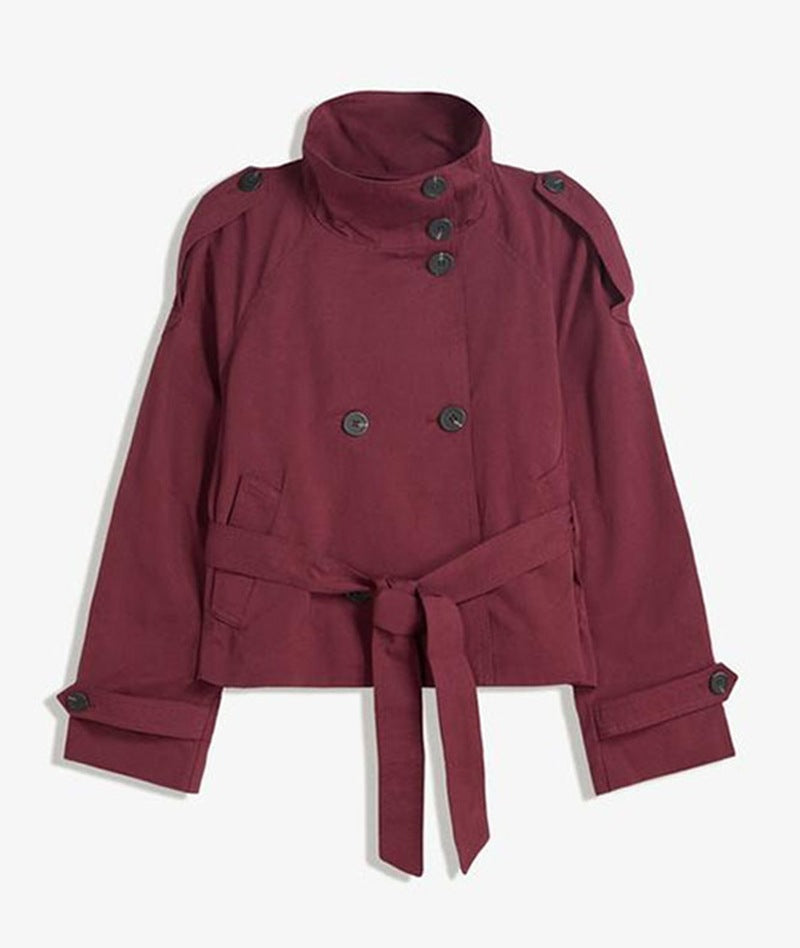 BELTED Lace-Up Trench Coat