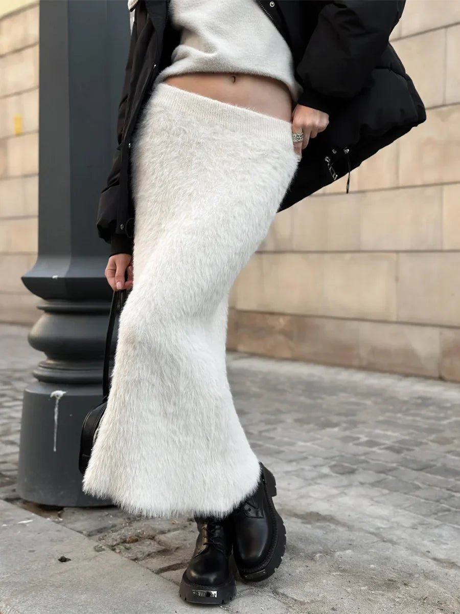 New Women's High Waisted Slim Fit Knit Maxi