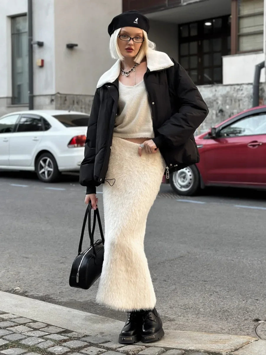 New Women's High Waisted Slim Fit Knit Maxi
