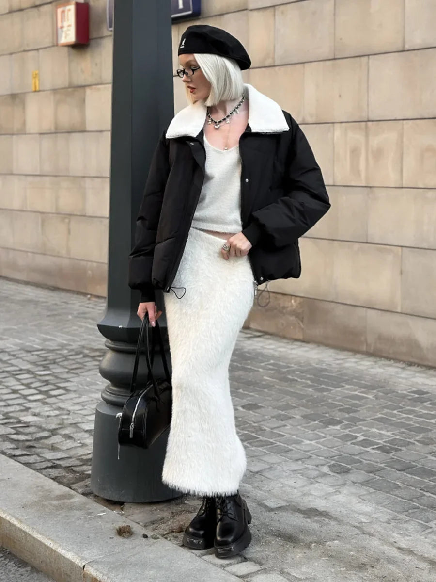 New Women's High Waisted Slim Fit Knit Maxi