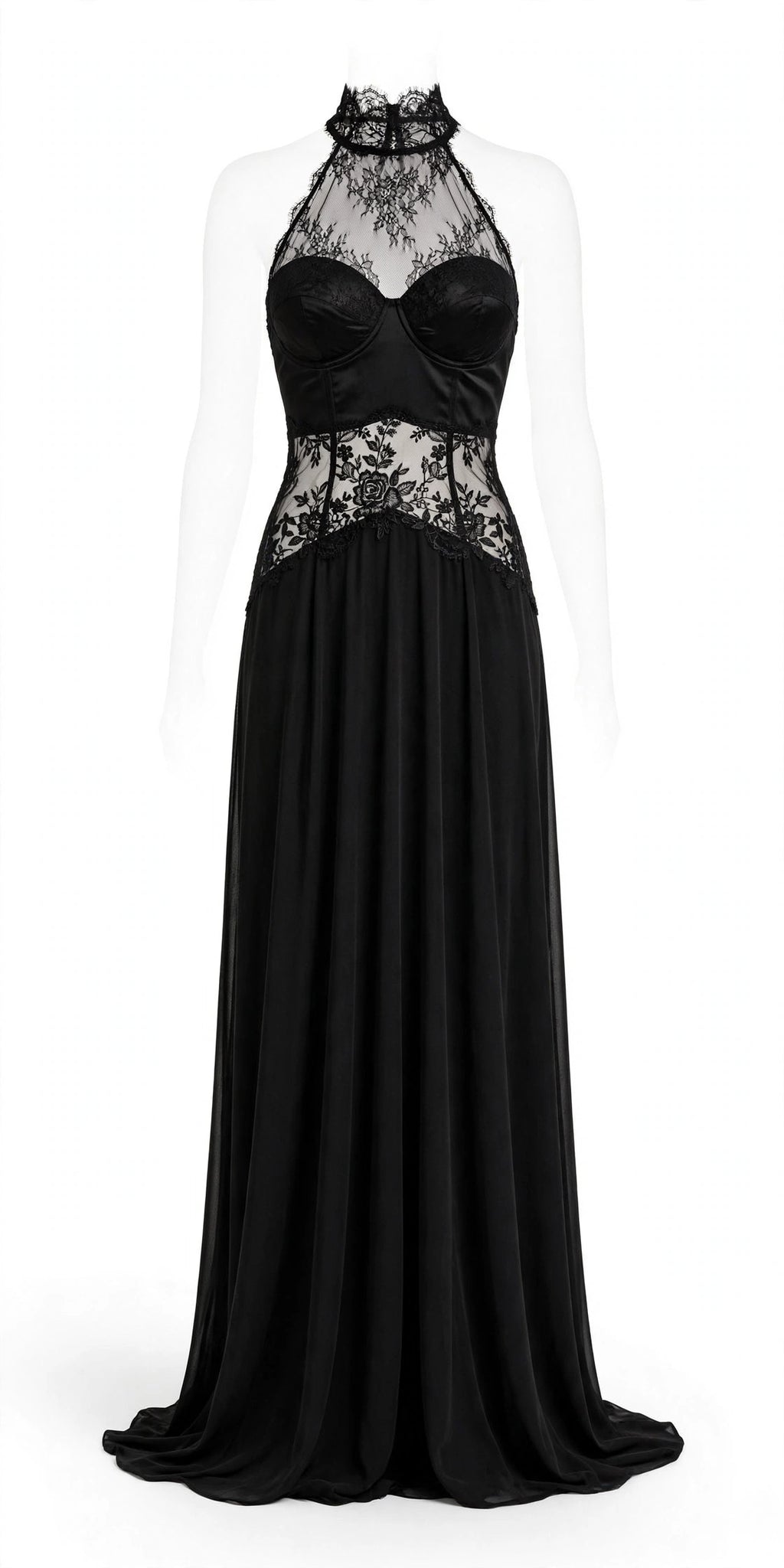 LACE Halter Bodycon Maxi Dress