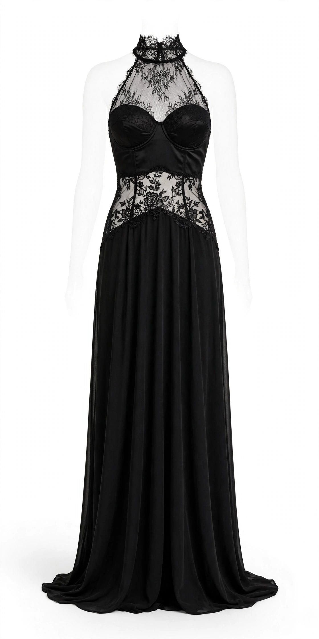 LACE Halter Bodycon Maxi Dress