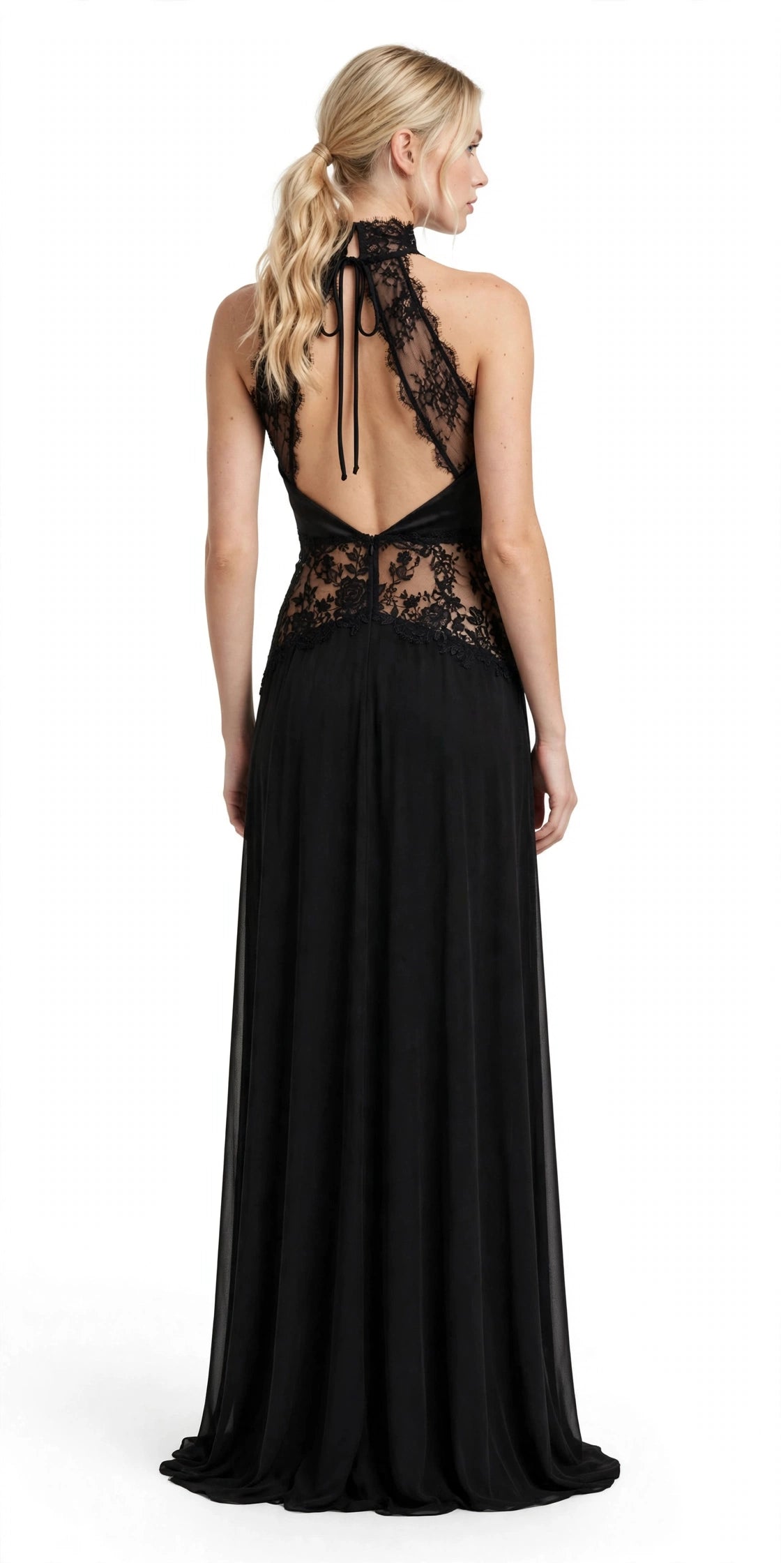 LACE Halter Bodycon Maxi Dress