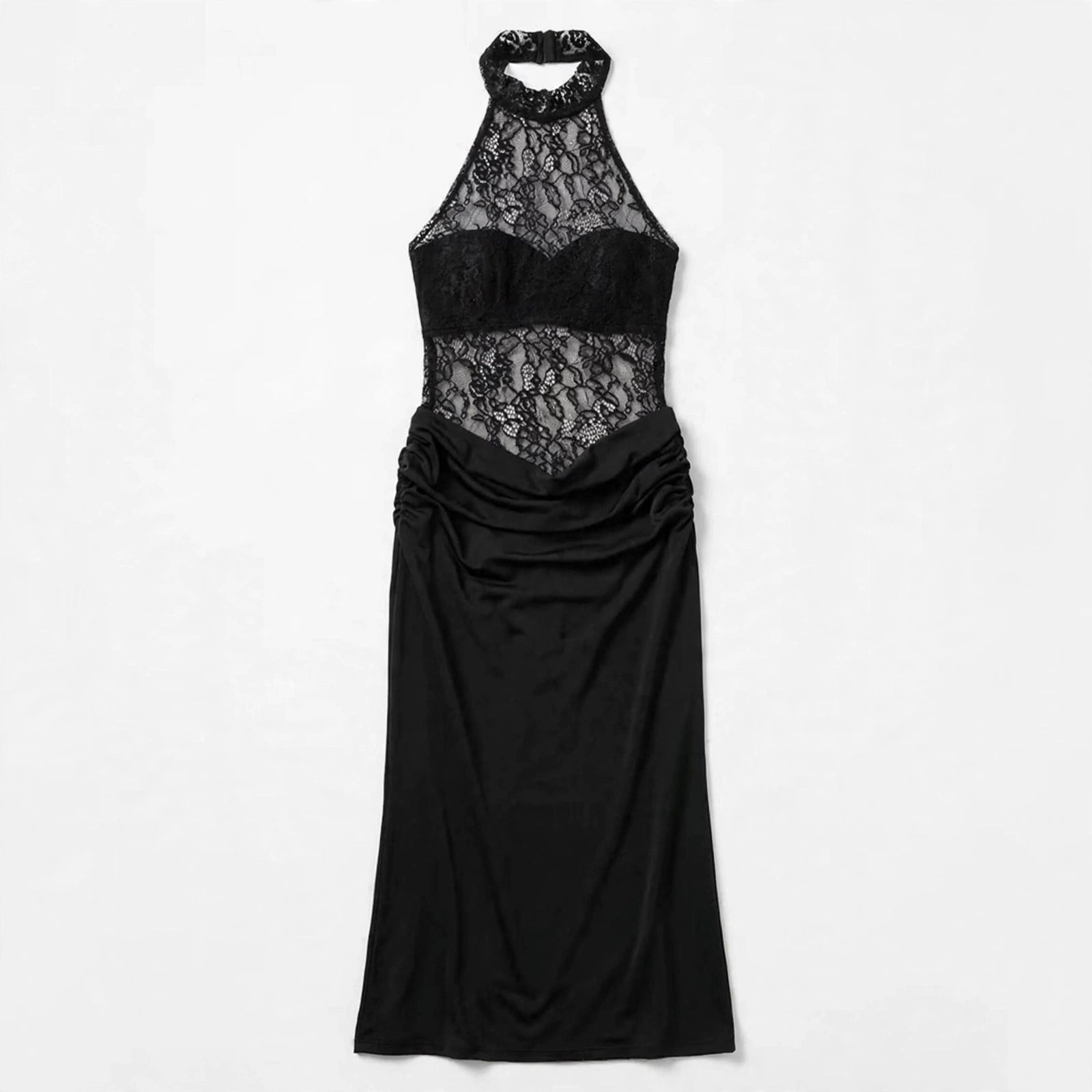 LACE Halter Bodycon Maxi Dress