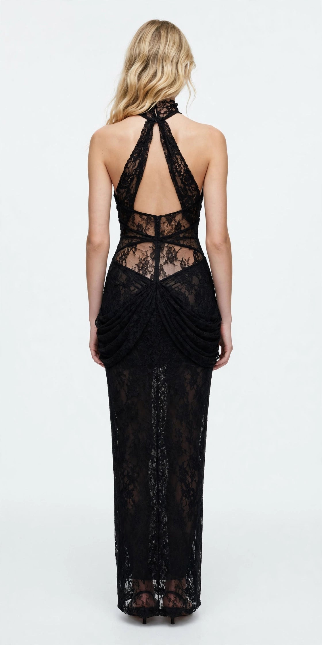 LACE Halter Bodycon Maxi Dress
