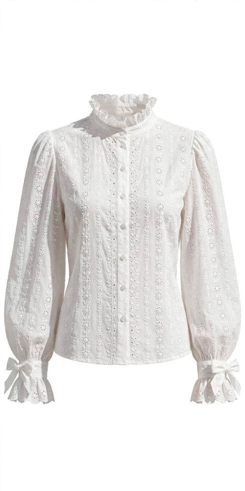 Blouse Blanche Brodée Oversize - XL à 3XL - Style Parisienne Grande Taille